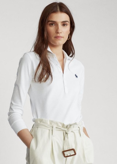 Camisa Polo Polo Ralph Lauren Slim Fit Stretch Mulher 69573-VTPX